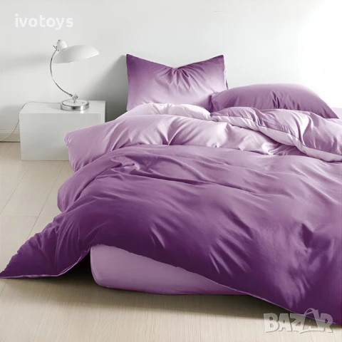 Двулицево спално бельо с ластик (размер за приста), 4 части - Модел WS17685, снимка 1