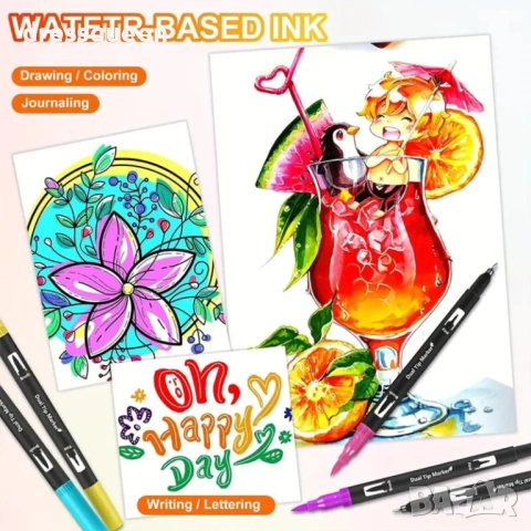 4735 Маркери с Двоен Връх Dual Brush 168 Цвята – Пълен Арт Комплект с Включена Чанта-Органайзер, снимка 4 - Рисуване и оцветяване - 53779562