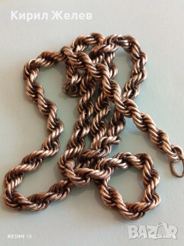 Сребърен ланец плетка тип ВЪЖЕ винтидж стил ювелирна изработка 52490, снимка 7 - Колиета, медальони, синджири - 52926001