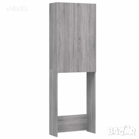 vidaXL Шкаф за пералня, сив сонома, 64x25,5x190 см