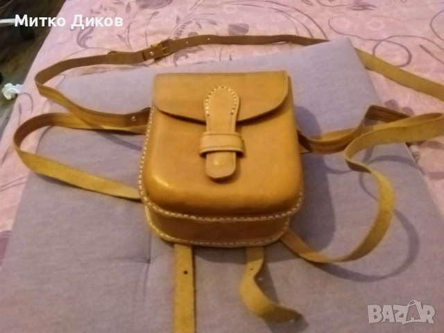 Чанта раница мъжка за през рамо дебела естествена кожа нова 18х14х7см, снимка 2 - Чанти - 53322202