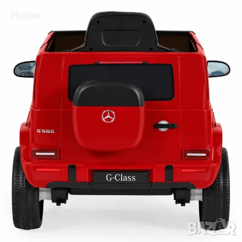 ТОП ЦЕНА!НОВО!Акумулаторен джип Mercedes-Benz G580 RED с 12V батерия,МЕКИ ГУМИ,кожена седалка,USB, снимка 7 - Детски велосипеди, триколки и коли - 56125037