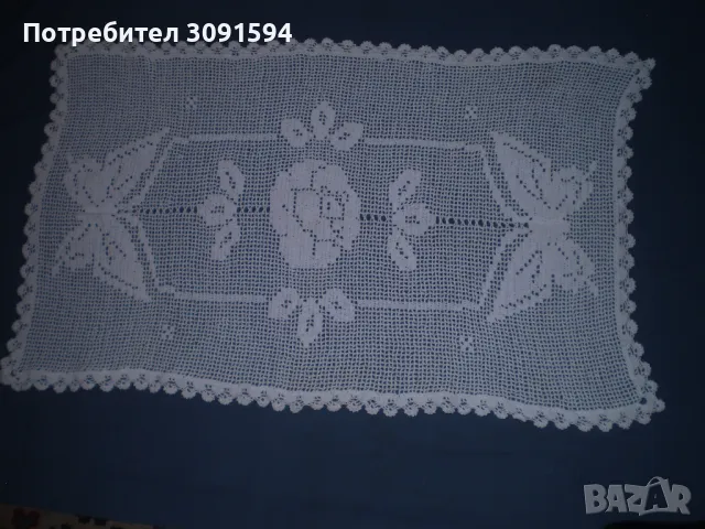 Ртро плетена покривка за маса на една кука 77 см х 46 см, снимка 4 - Покривки за маси - 48626523