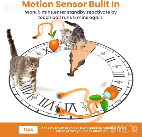 Интерактивна котешка топка HAPPY HACHI, 3 режима на работа, снимка 5 - За котки - 50628563