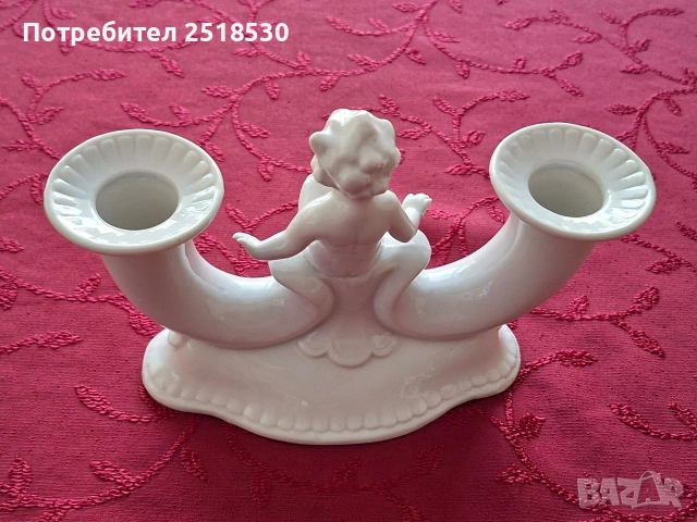 Антикварен порцеланов свещник, снимка 2 - Декорация за дома - 53168721