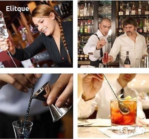 Коктейлна лъжица от неръждаема стомана, 30см  , снимка 6 - Прибори за хранене, готвене и сервиране - 52903122