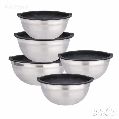 Комплект купи от неръждаема стомана 18/10 с капаци – 10 части, матово покритие, снимка 5 - Прибори за хранене, готвене и сервиране - 53567134