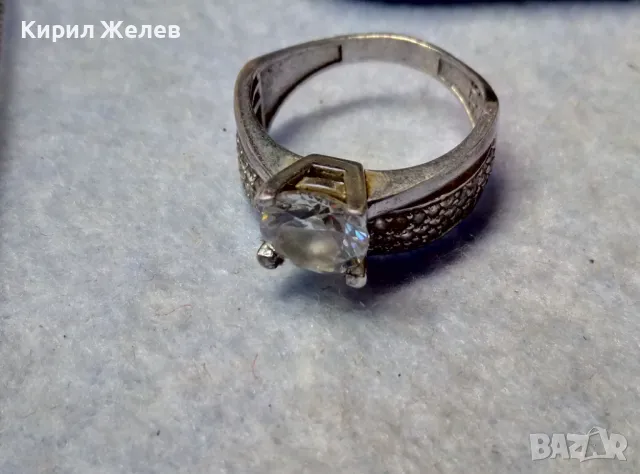 ПРЕКРАСЕН СКЪПОЦЕНЕН СРЕБЪРЕН ПРЪСТЕН СРЕБРО 925 с ГОЛЯМ БЛЕСТЯЩ ЦИРКОН и МНОГО МАЛКИ ЦИРКОНИ 305665, снимка 4 - Пръстени - 49981849