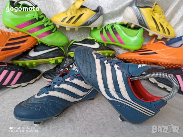 adidas® original, КАТО НОВИ, N- 33 - 34, сини футболни обувки бутонки, калеври,вратарски бутонки, GO, снимка 3 - Детски маратонки - 39723760