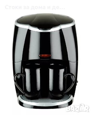 ✨Кафемашина с 2 чаши Rosberg R51170A, 450W, Разглобяем филтър, Черен , снимка 1