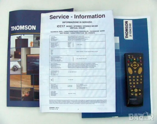 THOMSON 21DK24E К-т ТЕЛЕВИЗОР 21” инча Цветен Многоканален с Дистанционно Кабели Документация БАРТЕР, снимка 11 - Телевизори - 48418527