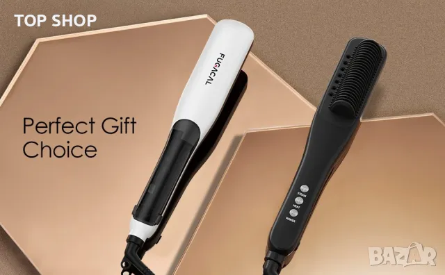 Керамична парна преса за изправяне и стилизиране от FUGACAL, снимка 10 - Преси за коса - 48763613