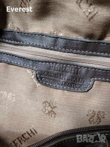 FERCHI Естествена кожа голяма торба,тъмнокафява( 315$ в интернет сайтове), снимка 15 - Чанти - 39862020
