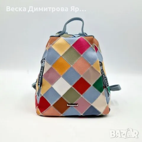 Модерна цветна дамска раница от еко материал, снимка 4 - Чанти - 50276145