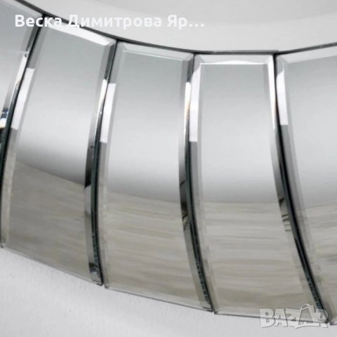 Кръгло декоративно огледало с фасетирана рамка, снимка 2 - Декорация за дома - 51737684