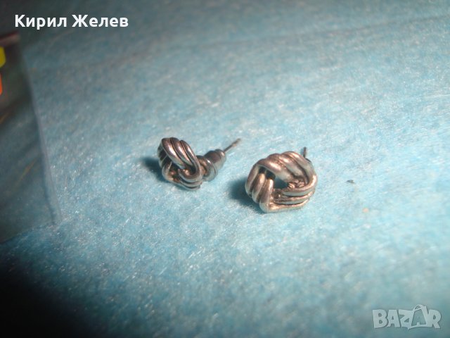 СТАРИ ПОСРЕБРЕНИ СТОМАНЕНИ АРТ МИНИАТЮРНИ ОБЕЦИ 26273, снимка 5 - Обеци - 34741625