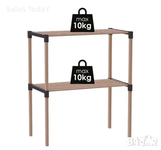 Етажерка за микровълнова, Стелаж с 2 рафта, етажерка за кухня, снимка 3 - Бюфети - 43820115