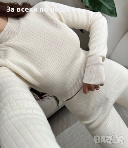 Дамски Плетен Комплект - Черно Или Кафяво Код BS-66, снимка 5 - Комплекти - 52005056