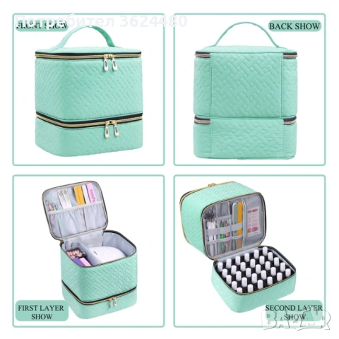 Двуслойна чанта за маникюр и гел лакове 4770, снимка 3 - Други - 53235772