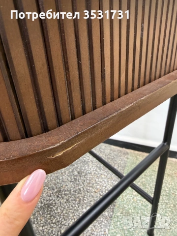 H&M Home дървено бюро с метални крака, снимка 7 - Бюра - 53403156