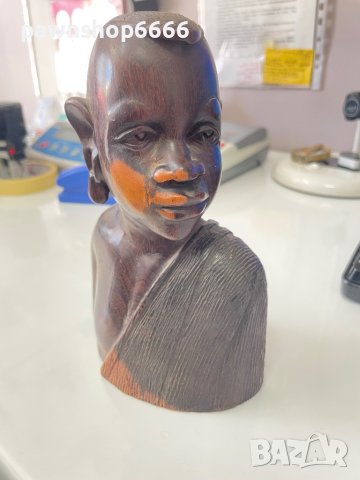 Два броя африкански дървени бюста ръчно резбовани, снимка 14 - Други ценни предмети - 41685678