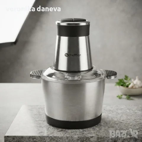 Мощен 5L електрически чопър и месомелачка – Бързо смилане на месо и зеленчуци