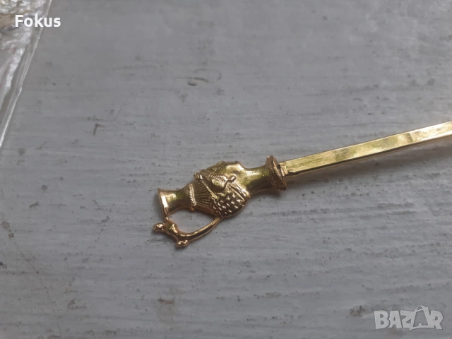 Стари български позлатени лъжички за кафе - минт с етикети, снимка 4 - Антикварни и старинни предмети - 53329674