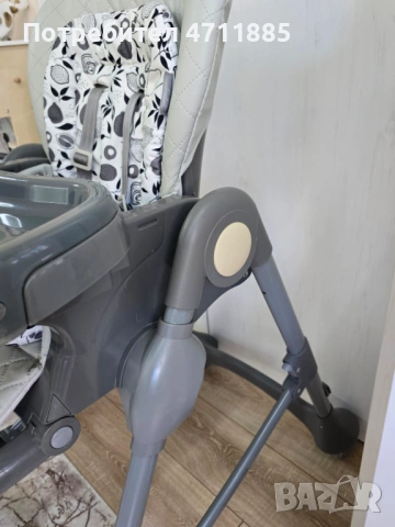 Стол за хранене Lorelli Bellissimo Cool Grey PU Leathe, снимка 6 - Столчета за хранене - 53148854