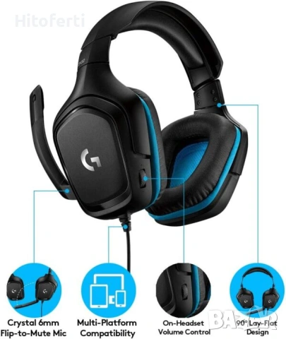 Геймърски слушалки Logitech G432, снимка 2 - Слушалки и портативни колонки - 53772366