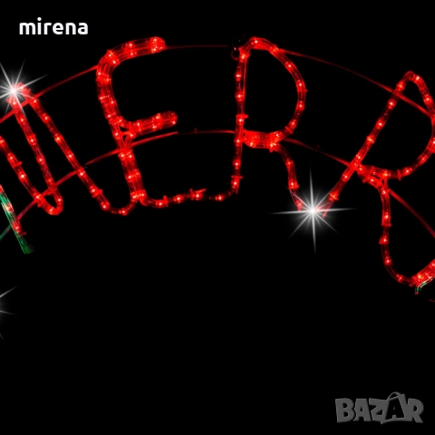 Лед Led светлинен надпис кръгла Весела коледа Merry Christmas, снимка 5 - Лед осветление - 52295262