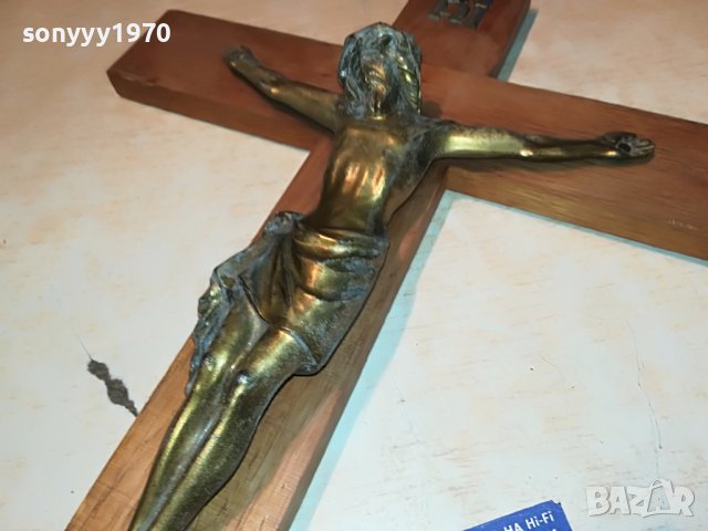 КРЪСТ ГОЛЯМ С ХРИСТОС 50Х30СМ ВНОС ГЕРМАНИЯ L2603230905, снимка 7 - Антикварни и старинни предмети - 40137164