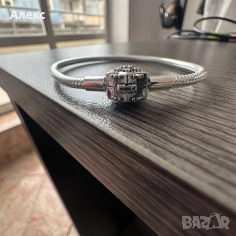 Сребърна гривна тип Пандора, снимка 2 - Гривни - 52852197