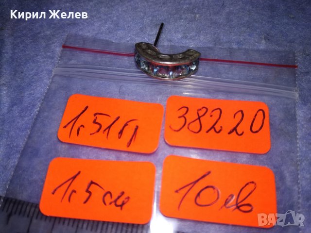 СКЪПОЦЕННА СРЕБЪРНА АР ДЕКО ОБЕЦА СРЕБРО 925 с ЮВЕЛИРНО ФАСЕТИРАН СИН ЦИРКОНИЙ 38220, снимка 5 - Обеци - 40933205