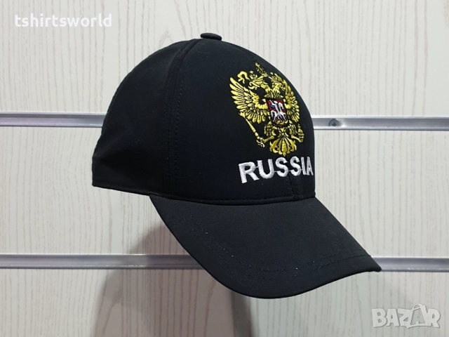 Нова шапка с козирка Русия, с Герб в черен цвят, снимка 2 - Шапки - 51534264
