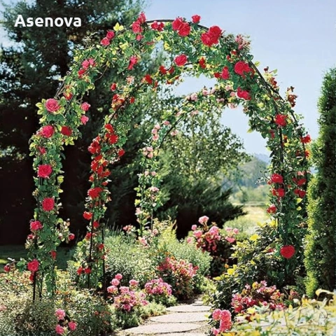 Декоративна градинска пергола тип арка – Опора за рози, лози и зеленчуци, устойчива на атмосферни ус, снимка 2 - Градински мебели, декорация  - 53798923