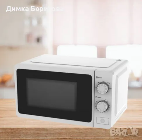 Микровълнова фурна, 700W, 20л., 5 степени на мощност, Таймер до 35мин., Размразяване, Бял, снимка 3 - Микровълнови - 48079976