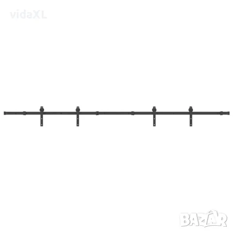 vidaXL Комплект механизъм за плъзгаща врата, 305 см, стомана, черен, снимка 6 - Железария - 56146976