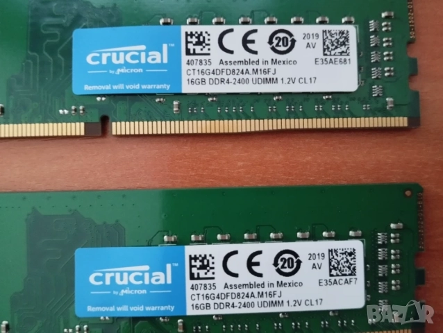 Комплект DDR4 32Gb (2 x 16Gb) 2400MHz Crucial, снимка 2 - RAM памет - 55834656