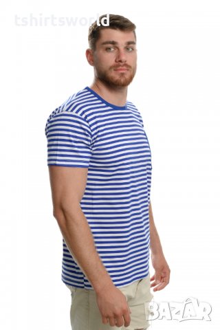 Нова мъжка моряшка тениска с джобче, снимка 7 - Тениски - 30528667
