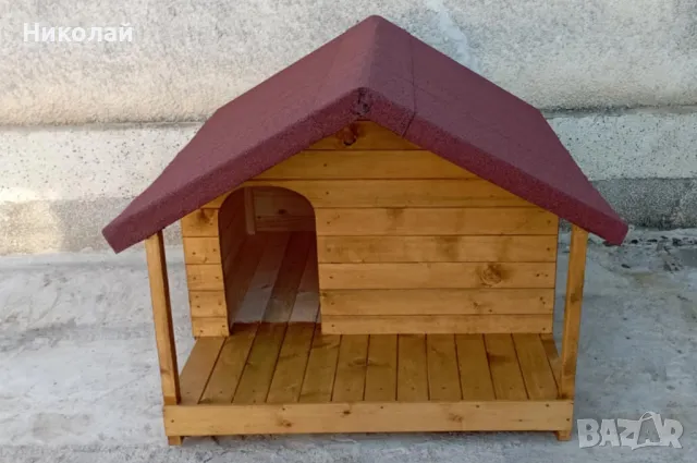 Голяма къща за кучета с веранда, за две кучета кучешка къща , къща от дърво за куче кученца, снимка 2 - За кучета - 49225957