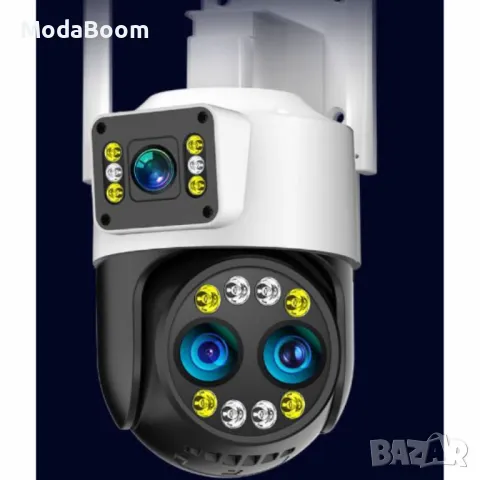 Високотехнологична външна камера за наблюдение с интелигентно нощно виждане и 360° ротация, снимка 4 - IP камери - 48853906