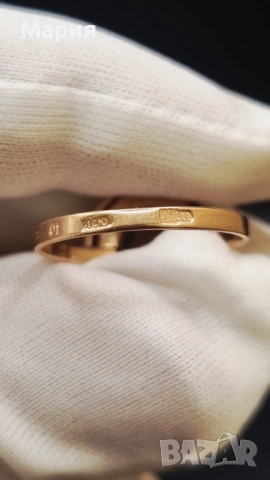 Златен пръстен 583 с естествен камък - винтидж, снимка 11 - Пръстени - 53735965