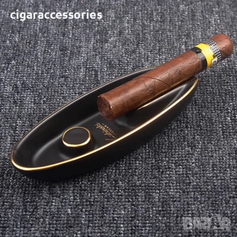 Керамичен пепелник Lubinski за 1 пура – с позлатени елементи