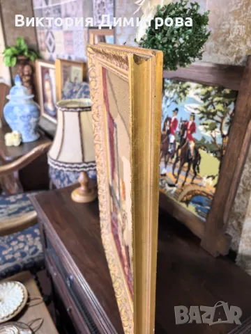 Гоблен "Момиче, четящо писмо до отворен прозорец" , снимка 7 - Гоблени - 48600855