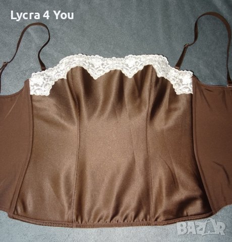 75В лъскав кафяв сатенен корсет , снимка 17 - Корсети, бюстиета, топове - 42488683