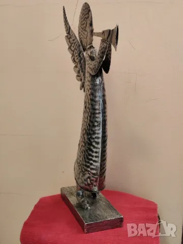 Метално ангелче с музикална тръба. , снимка 3 - Статуетки - 50202302