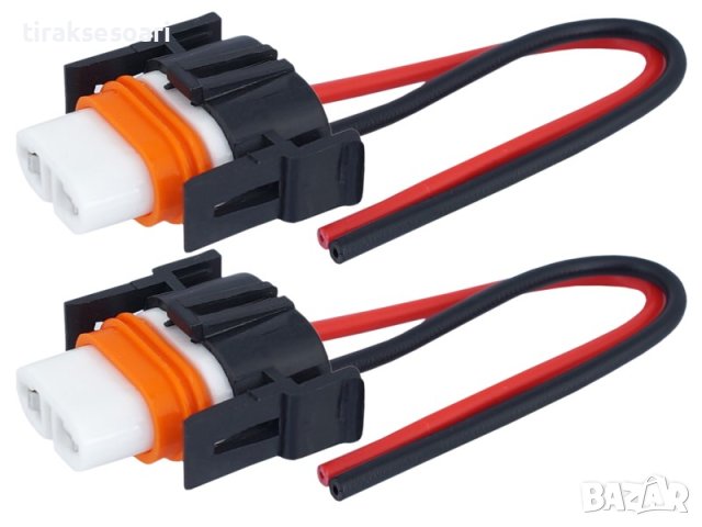 2 Броя Фасунга за крушка Carmotion, H8/H11, Права, Керамична, Кабел 15см, 2 броя