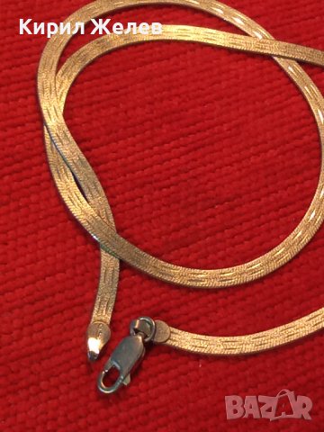 НЕЖЕН ЛЕНТОВИДЕН ПОСРЕБРЕН ЛАНЕЦ от БЛАГОРОДНА СТОМАНА с ПЕЧАТИ За ПОСРЕБРЯВАНЕТО 925 ITALY 38697, снимка 4 - Колиета, медальони, синджири - 41741748