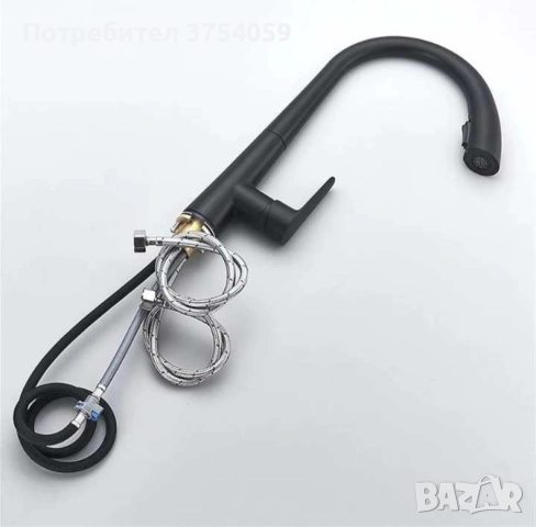 Смесител за кухненска мивка черен мат, снимка 5 - Смесители - 52382052