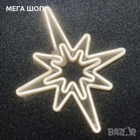 Светеща коледна LED звезда, водоустойчива,52 см, снимка 2 - Декорация за дома - 52584225